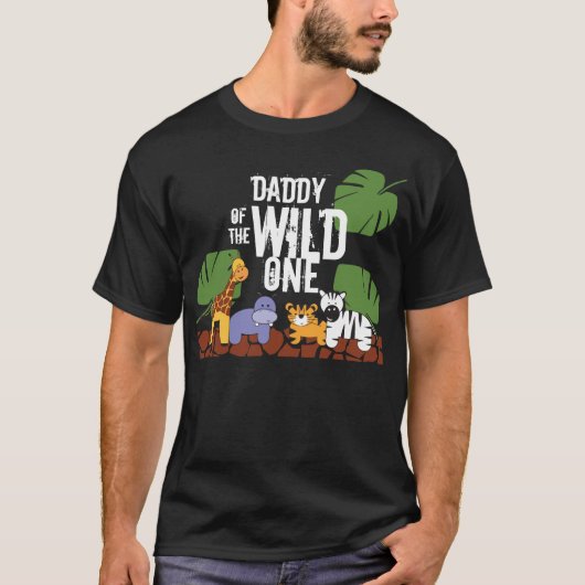 WILD ONE SAFARIの最初の誕生日パーティーのパパ Tシャツ (正面)