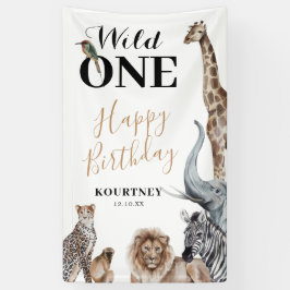Wild One Safari 初めての誕生日パーティー 横断幕