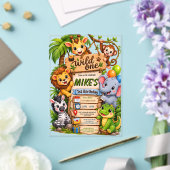 Wild One Safari 誕生日招待状 | かわいいジャングル アクリル招待状 (インサイチュ (ウェディング))