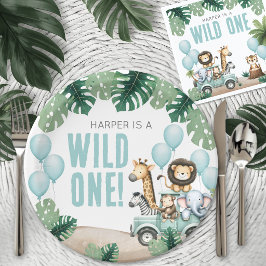 Wild One Safari 1歳の誕生日 ペーパープレート