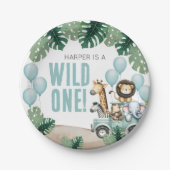 Wild One Safari 1歳の誕生日 ペーパープレート (正面)