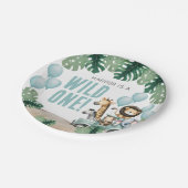 Wild One Safari 1st Birthday ペーパープレート (アングル)