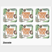 Wild One Safari 1st Birthday Party Thank You スクエアシール (シート)