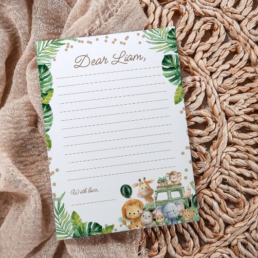 Wild One Safari 1st Birthday Time Capsule Cards 招待状