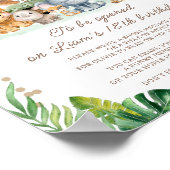 Wild One Safari 1st Birthday Time Capsule Sign ポスター (角)