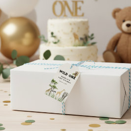 Wild One Safari Animal Birthday ギフトタグ