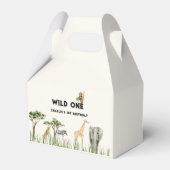 Wild One Safari Animal Birthday Party フェイバーボックス (正面サイド)