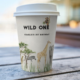 Wild One Safari Animal Birthday Party 紙コップ