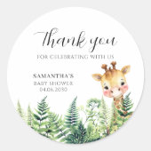 Wild One Safari Animal Cute Baby Shower  ラウンドシール (正面)