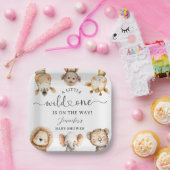 Wild One Safari Animals Baby Shower ペーパープレート (パーティー)