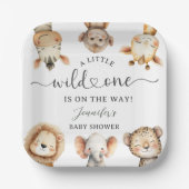 Wild One Safari Animals Baby Shower ペーパープレート (正面)