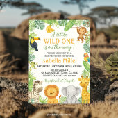 Wild One Safari Animals Baby Shower 招待状