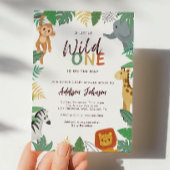Wild One Safari Animals Baby Shower 招待状