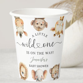 Wild One Safari Animals Baby Shower 紙コップ