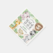 Wild One Safari Animals Baby Shower Gender Neutral スタンダードカクテルナプキン (角)