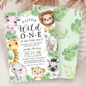 Wild One Safari Animals Baby Shower Invitation 招待状