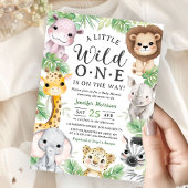 Wild One Safari Animals Baby Shower Invitation 招待状