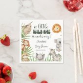 Wild One Safari Animals Boy Baby Shower スタンダードカクテルナプキン (インサイチュ)