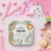 Wild One Safari Animals Boy Baby Shower ペーパープレート (パーティー)
