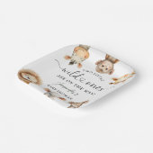 Wild One Safari Animals Twin Baby Shower ペーパープレート (傾斜あり)