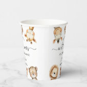 Wild One Safari Animals Twin Baby Shower 紙コップ (右)