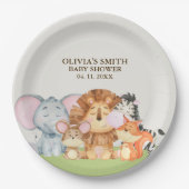 Wild One Safari Baby Shower ペーパープレート (正面)