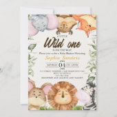 Wild One Safari Baby Shower 招待状 (正面)
