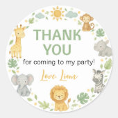 Wild One Safari Birthday ラウンドシール (正面)