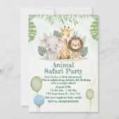 Wild One Safari Birthday Invitation 招待状 (正面)