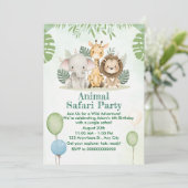 Wild One Safari Birthday Invitation 招待状 (スタンド正面)