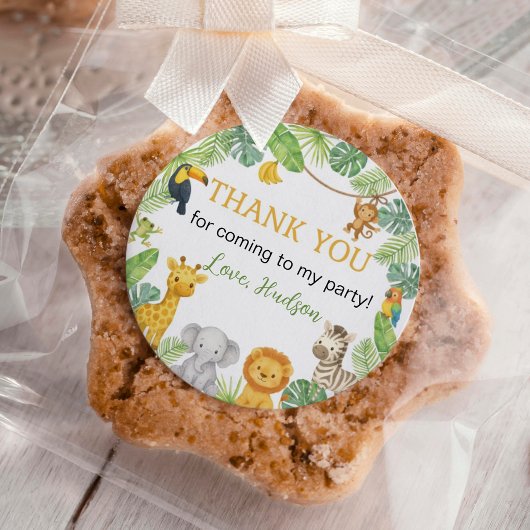 Wild One Safari Birthday Party ラウンドシール