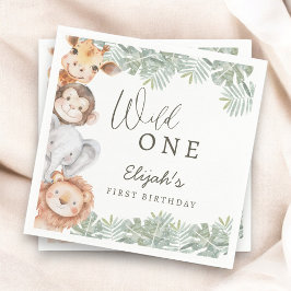 Wild One Safari Boy's 1st Birthday スタンダードカクテルナプキン