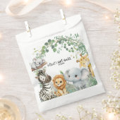 Wild One Safari Cute Jungle Animals Baby Shower  フェイバーバッグ (クリップ留めされた状態)