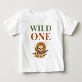 Wild One Safari First Birthday ベビーTシャツ