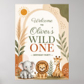 Wild One Safari First Birthday ポスター (正面)