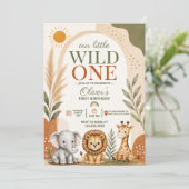 Wild One Safari First Birthday 招待状 (スタンド正面)