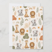 Wild One Safari First Birthday 招待状 (裏面)