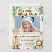 Wild One Safari First Birthday Invitation 招待状 (正面)