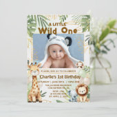 Wild One Safari First Birthday Invitation 招待状 (スタンド正面)