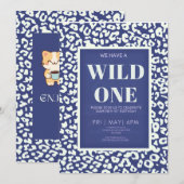 Wild One Safari First Birthday Invitation 招待状 (正面/裏面)