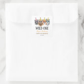Wild One Safari First Birthday – Jungle Animal  スクエアシール (バッグ)
