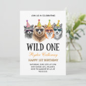 Wild One Safari First Birthday – Jungle Animal  招待状 (スタンド正面)