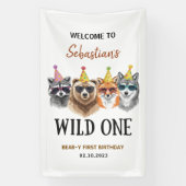 Wild One Safari First Birthday – Jungle Animal  横断幕 (縦)
