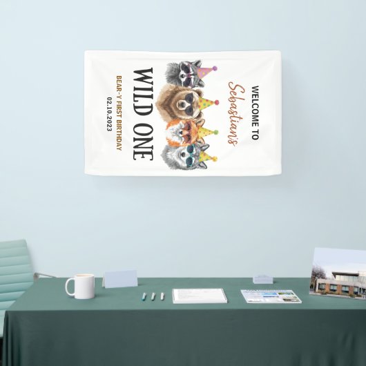 Wild One Safari First Birthday – Jungle Animal  横断幕 (トレードショー)