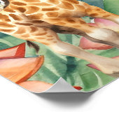 Wild One Safari Greenery Baby Shower Welcome Sign ポスター (角)