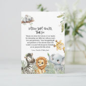 Wild One Safari Jungle Animals Boy Baby Shower  サンキューカード (スタンド正面)