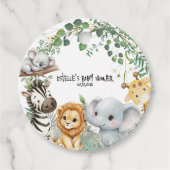 Wild One Safari Jungle Animals Boy Baby Shower  フェイバータグ (正面)
