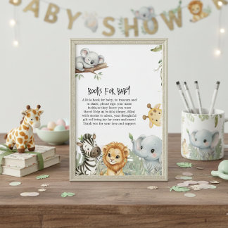 Wild One Safari Jungle Animals Boy Baby Shower  En エンクロージャーカード