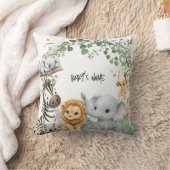Wild One Safari Jungle Animals Cute Boy Baby Showe クッション (ブランケット)