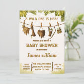 ​Wild One Safari Jungle Baby Shower Invitation 招待状 (スタンド正面)